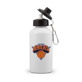 Бутылка спортивная с принтом NY Knicks в Кировске, металл | емкость — 500 мл, в комплекте две пластиковые крышки и карабин для крепления | basketball | nba | баскетболл | лого баскетбольных клубов | нба | нью йорк