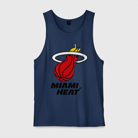 Мужская майка хлопок с принтом Miami Heat-logo в Кировске, 100% хлопок |  | basketball | nba | баскетболл | лого баскетбольных клубов | майами | нба