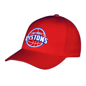 Бейсболка с принтом Detroit Pistons - logo в Кировске, 100% хлопок | классический козырек, металлическая застежка-регулятор размера | basketball | nba | баскетболл | детроит | лого баскетбольных клубов | нба