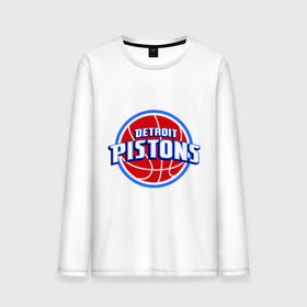 Мужской лонгслив хлопок с принтом Detroit Pistons - logo в Кировске, 100% хлопок |  | Тематика изображения на принте: basketball | nba | баскетболл | детроит | лого баскетбольных клубов | нба
