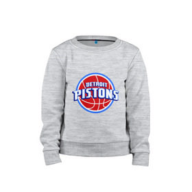 Детский свитшот хлопок с принтом Detroit Pistons - logo в Кировске, 100% хлопок | круглый вырез горловины, эластичные манжеты, пояс и воротник | Тематика изображения на принте: basketball | nba | баскетболл | детроит | лого баскетбольных клубов | нба