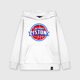 Детская толстовка хлопок с принтом Detroit Pistons - logo в Кировске, 100% хлопок | Круглый горловой вырез, эластичные манжеты, пояс, капюшен | Тематика изображения на принте: basketball | nba | баскетболл | детроит | лого баскетбольных клубов | нба