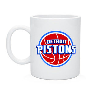 Кружка с принтом Detroit Pistons - logo в Кировске, керамика | объем — 330 мл, диаметр — 80 мм. Принт наносится на бока кружки, можно сделать два разных изображения | Тематика изображения на принте: basketball | nba | баскетболл | детроит | лого баскетбольных клубов | нба
