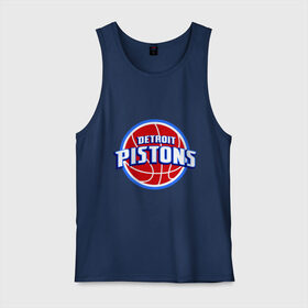Мужская майка хлопок с принтом Detroit Pistons - logo в Кировске, 100% хлопок |  | basketball | nba | баскетболл | детроит | лого баскетбольных клубов | нба