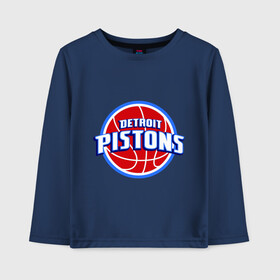 Детский лонгслив хлопок с принтом Detroit Pistons - logo в Кировске, 100% хлопок | круглый вырез горловины, полуприлегающий силуэт, длина до линии бедер | basketball | nba | баскетболл | детроит | лого баскетбольных клубов | нба