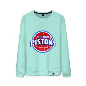 Мужской свитшот хлопок с принтом Detroit Pistons - logo в Кировске, 100% хлопок |  | Тематика изображения на принте: basketball | nba | баскетболл | детроит | лого баскетбольных клубов | нба