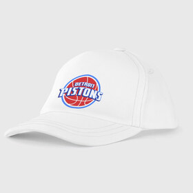 Детская бейсболка с принтом Detroit Pistons - logo в Кировске, 100% хлопок | классический козырек, металлическая застежка-регулятор размера | Тематика изображения на принте: basketball | nba | баскетболл | детроит | лого баскетбольных клубов | нба