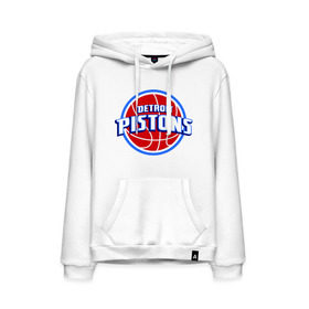 Мужская толстовка хлопок с принтом Detroit Pistons - logo в Кировске, френч-терри, мягкий теплый начес внутри (100% хлопок) | карман-кенгуру, эластичные манжеты и нижняя кромка, капюшон с подкладом и шнурком | basketball | nba | баскетболл | детроит | лого баскетбольных клубов | нба