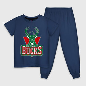 Детская пижама хлопок с принтом Milwaukee Bucks - logo в Кировске, 100% хлопок |  брюки и футболка прямого кроя, без карманов, на брюках мягкая резинка на поясе и по низу штанин
 | basketball | nba | баскетболл | лого баскетбольных клубов | нба