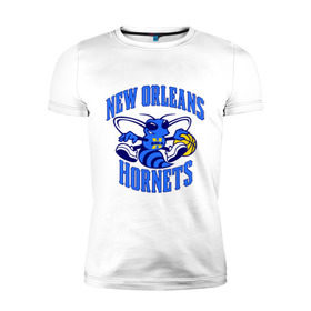 Мужская футболка премиум с принтом New Orleans Hornets в Кировске, 92% хлопок, 8% лайкра | приталенный силуэт, круглый вырез ворота, длина до линии бедра, короткий рукав | basketball | nba | баскетболл | лого баскетбольных клубов | нба | новый орлеан