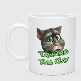 Кружка с принтом Talking Tom Cat в Кировске, керамика | объем — 330 мл, диаметр — 80 мм. Принт наносится на бока кружки, можно сделать два разных изображения | говорящий кот том | игровые приложения | игры