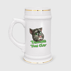 Кружка пивная с принтом Talking Tom Cat в Кировске,  керамика (Материал выдерживает высокую температуру, стоит избегать резкого перепада температур) |  объем 630 мл | говорящий кот том | игровые приложения | игры