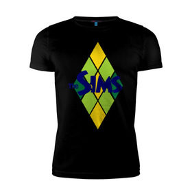 Мужская футболка премиум с принтом The Sims rhombus в Кировске, 92% хлопок, 8% лайкра | приталенный силуэт, круглый вырез ворота, длина до линии бедра, короткий рукав | игры | компьютерные игры | симс | симы