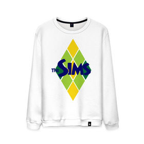 Мужской свитшот хлопок с принтом The Sims rhombus в Кировске, 100% хлопок |  | игры | компьютерные игры | симс | симы