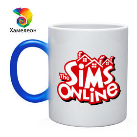 Кружка хамелеон с принтом The Sims online в Кировске, керамика | меняет цвет при нагревании, емкость 330 мл | 