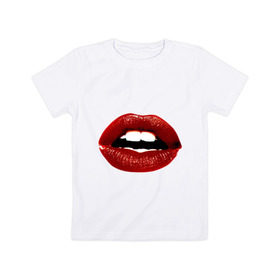 Детская футболка хлопок с принтом Pop art lips в Кировске, 100% хлопок | круглый вырез горловины, полуприлегающий силуэт, длина до линии бедер | поп арт