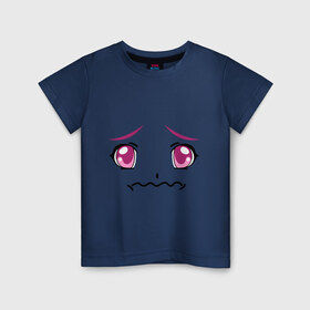 Детская футболка хлопок с принтом Розовые аниме глаза в Кировске, 100% хлопок | круглый вырез горловины, полуприлегающий силуэт, длина до линии бедер | anime | аниме | взгляд | глаза | лицо | розовые глаза