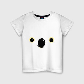 Детская футболка хлопок с принтом Мордочка коалы в Кировске, 100% хлопок | круглый вырез горловины, полуприлегающий силуэт, длина до линии бедер | Тематика изображения на принте: животные | коала
