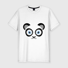 Мужская футболка премиум с принтом Мордочка панды в Кировске, 92% хлопок, 8% лайкра | приталенный силуэт, круглый вырез ворота, длина до линии бедра, короткий рукав | панда