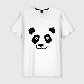 Мужская футболка премиум с принтом Морда панды в Кировске, 92% хлопок, 8% лайкра | приталенный силуэт, круглый вырез ворота, длина до линии бедра, короткий рукав | панда