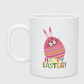Кружка с принтом Easter rabbit в Кировске, керамика | объем — 330 мл, диаметр — 80 мм. Принт наносится на бока кружки, можно сделать два разных изображения | happy easter | кролик | пасха | пасхальное яйцо | пасхальный кролик | счастливой пасхи