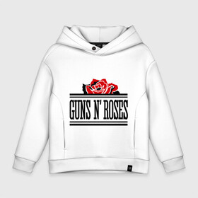 Детское худи Oversize хлопок с принтом Guns n roses red в Кировске, френч-терри — 70% хлопок, 30% полиэстер. Мягкий теплый начес внутри —100% хлопок | боковые карманы, эластичные манжеты и нижняя кромка, капюшон на магнитной кнопке | Тематика изображения на принте: guns and roses | rock | ганс н роуз | музыка | рок