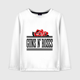Детский лонгслив хлопок с принтом Guns n roses red в Кировске, 100% хлопок | круглый вырез горловины, полуприлегающий силуэт, длина до линии бедер | guns and roses | rock | ганс н роуз | музыка | рок