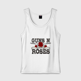 Женская майка хлопок с принтом Guns n roses black в Кировске, 95% хлопок, 5% эластан |  | guns and roses | rock | ганс н роуз | музыка | рок