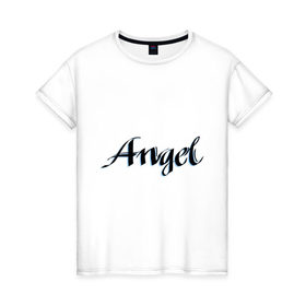 Женская футболка хлопок с принтом Angel Wings в Кировске, 100% хлопок | прямой крой, круглый вырез горловины, длина до линии бедер, слегка спущенное плечо | крылья