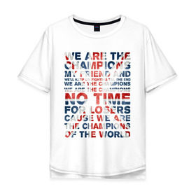Мужская футболка хлопок Oversize с принтом Champion flag в Кировске, 100% хлопок | свободный крой, круглый ворот, “спинка” длиннее передней части | queen | rock | британский флаг | великобритания | рок