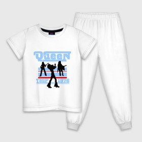 Детская пижама хлопок с принтом Queen tour в Кировске, 100% хлопок |  брюки и футболка прямого кроя, без карманов, на брюках мягкая резинка на поясе и по низу штанин
 | Тематика изображения на принте: freddie mercury | queen | классический рок | куин | рок группа | фредди меркьюри