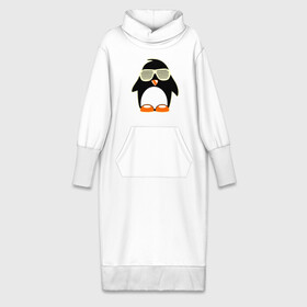 Платье удлиненное хлопок с принтом Пингвин в очках жалюзи glow в Кировске,  |  | пингвин