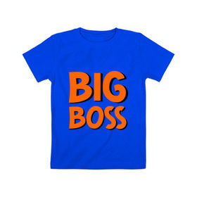 Детская футболка хлопок с принтом Big Boss в Кировске, 100% хлопок | круглый вырез горловины, полуприлегающий силуэт, длина до линии бедер | big | big boss | boss | большой | большой босс | босс