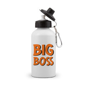 Бутылка спортивная с принтом Big Boss в Кировске, металл | емкость — 500 мл, в комплекте две пластиковые крышки и карабин для крепления | Тематика изображения на принте: big | big boss | boss | большой | большой босс | босс