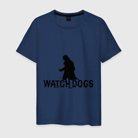 Мужская футболка хлопок с принтом Watch dogs в Кировске, 100% хлопок | прямой крой, круглый вырез горловины, длина до линии бедер, слегка спущенное плечо. | взлом | игры | сторожевые псы