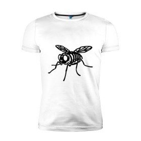 Мужская футболка премиум с принтом Рентген мухи в Кировске, 92% хлопок, 8% лайкра | приталенный силуэт, круглый вырез ворота, длина до линии бедра, короткий рукав | скелет