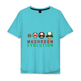 Мужская футболка хлопок Oversize с принтом Mario Mushroom Evolution в Кировске, 100% хлопок | свободный крой, круглый ворот, “спинка” длиннее передней части | nintendo | марио | нинтендо