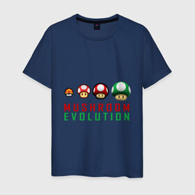 Мужская футболка хлопок с принтом Mario Mushroom Evolution в Кировске, 100% хлопок | прямой крой, круглый вырез горловины, длина до линии бедер, слегка спущенное плечо. | nintendo | марио | нинтендо