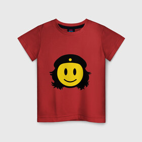 Детская футболка хлопок с принтом Смайл Че Гевара в Кировске, 100% хлопок | круглый вырез горловины, полуприлегающий силуэт, длина до линии бедер | che gevara | smile | смайл
