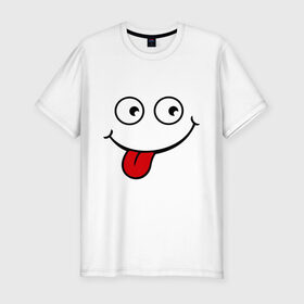 Мужская футболка премиум с принтом Wow Face в Кировске, 92% хлопок, 8% лайкра | приталенный силуэт, круглый вырез ворота, длина до линии бедра, короткий рукав | smile | мордочка | рожица | смайл