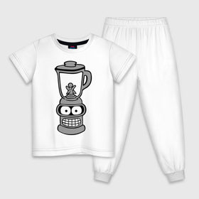 Детская пижама хлопок с принтом Бендер-блендер в Кировске, 100% хлопок |  брюки и футболка прямого кроя, без карманов, на брюках мягкая резинка на поясе и по низу штанин
 | bender | блэндер | мультик | мультфильм | робот | футурама