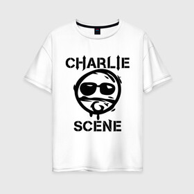 Женская футболка хлопок Oversize с принтом Charlie Scene (HU) в Кировске, 100% хлопок | свободный крой, круглый ворот, спущенный рукав, длина до линии бедер
 | charlie | charlie scene | scene | панк | рок | чарли шин
