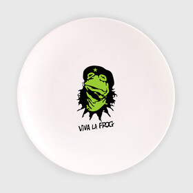 Тарелка с принтом Viva la Frog в Кировске, фарфор | диаметр - 210 мм
диаметр для нанесения принта - 120 мм | frog | viva la frog | viva лягушка | лягушка | лягушка чегевара