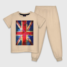 Детская пижама хлопок с принтом Флаг Британии в цветах в Кировске, 100% хлопок |  брюки и футболка прямого кроя, без карманов, на брюках мягкая резинка на поясе и по низу штанин
 | англия | британский флаг | великобритания | флаг великобритании