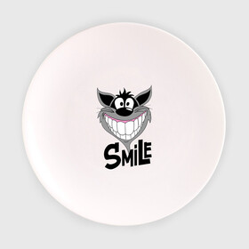 Тарелка с принтом Улыбка Smile в Кировске, фарфор | диаметр - 210 мм
диаметр для нанесения принта - 120 мм | Тематика изображения на принте: smile | волк | смайл | смайлик | улыбка