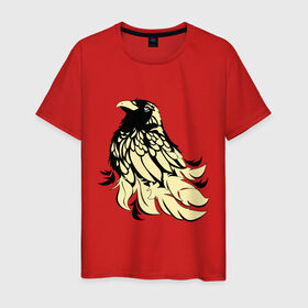 Мужская футболка хлопок с принтом Гордый орёл в Кировске, 100% хлопок | прямой крой, круглый вырез горловины, длина до линии бедер, слегка спущенное плечо. | животные | орел | птицы