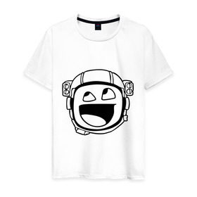 Мужская футболка хлопок с принтом Аwesome fase космонавт в Кировске, 100% хлопок | прямой крой, круглый вырез горловины, длина до линии бедер, слегка спущенное плечо. | mem | интернет приколы | космонавт | мем