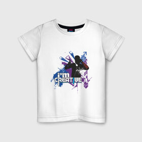 Детская футболка хлопок с принтом I `m creative в Кировске, 100% хлопок | круглый вырез горловины, полуприлегающий силуэт, длина до линии бедер | 