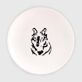 Тарелка с принтом Чёрный волк в Кировске, фарфор | диаметр - 210 мм
диаметр для нанесения принта - 120 мм | волчара | волчица | животное | зверь | хищник