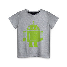 Детская футболка хлопок с принтом Android-bender. в Кировске, 100% хлопок | круглый вырез горловины, полуприлегающий силуэт, длина до линии бедер | админам | андроид | бендер | мультик | мультфильм | ос | робот | футурама
